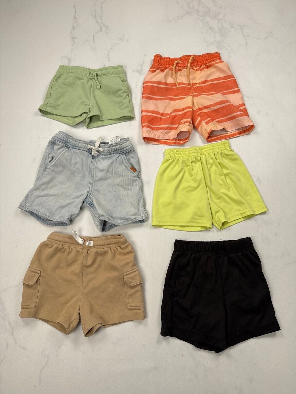 Boys Athletic Shorts Multi 2000s Everyday Essential Lot of 6 - Boys 2/3T